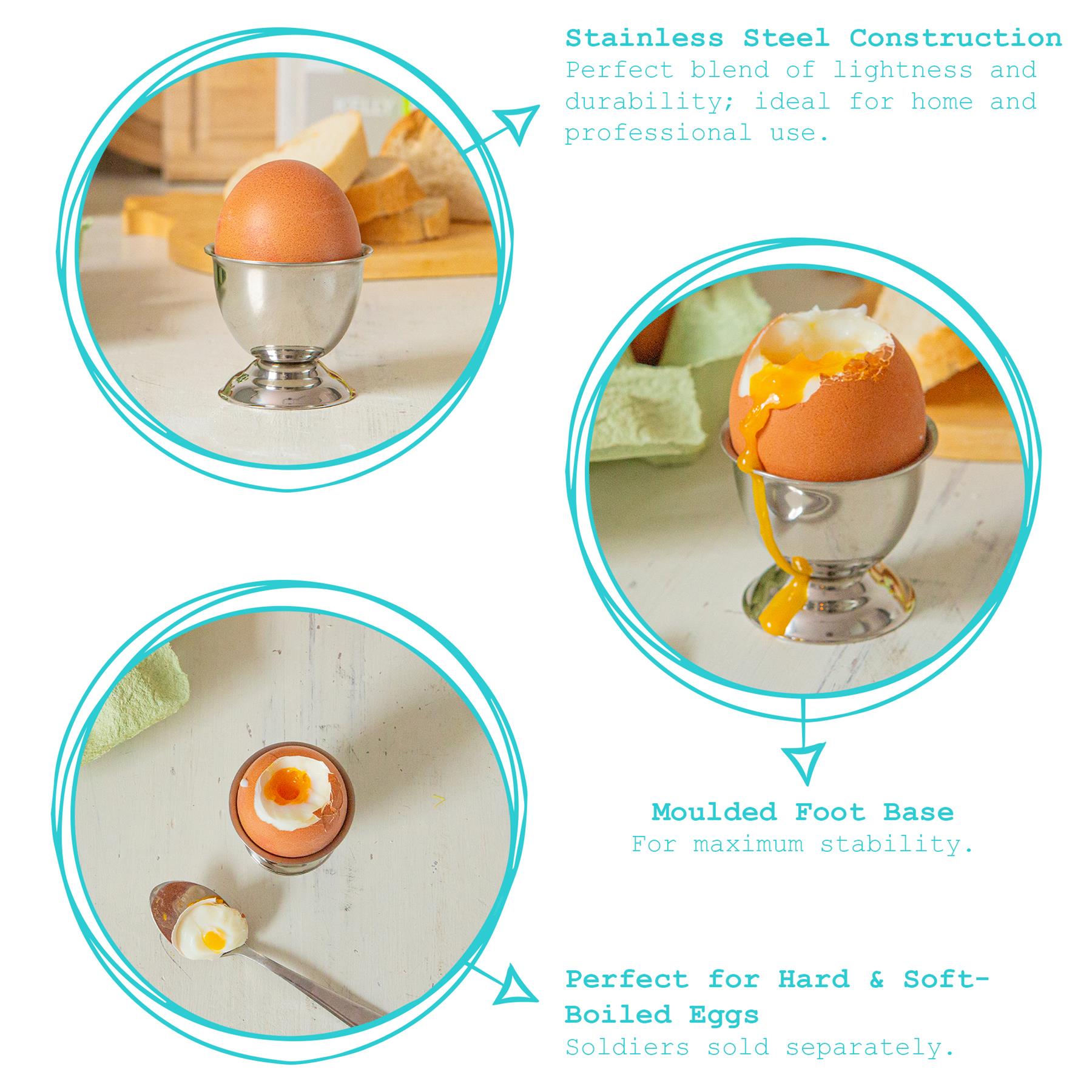 Stainless Steel Egg Cups - Pack of Six