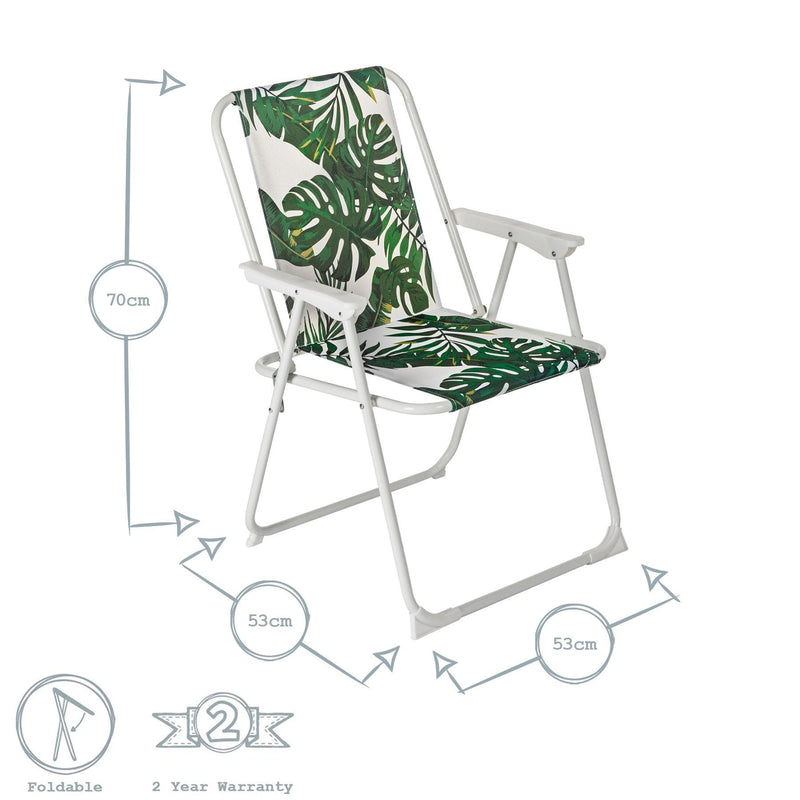 2pc Folding Beach Chair & Lounger Set - Banana Leaf - By Harbour Housewares