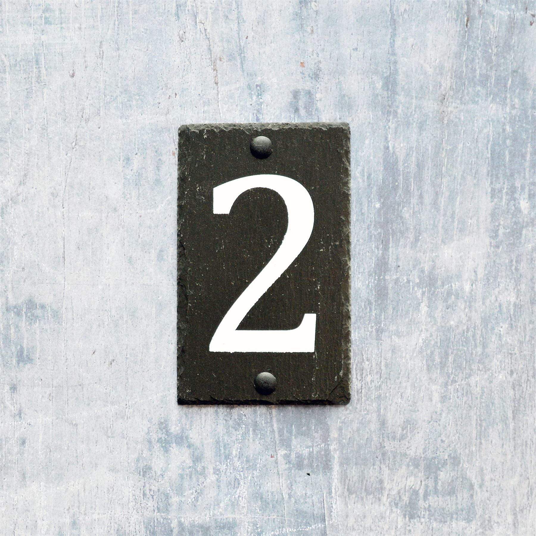 Number 2 Slate House Sign