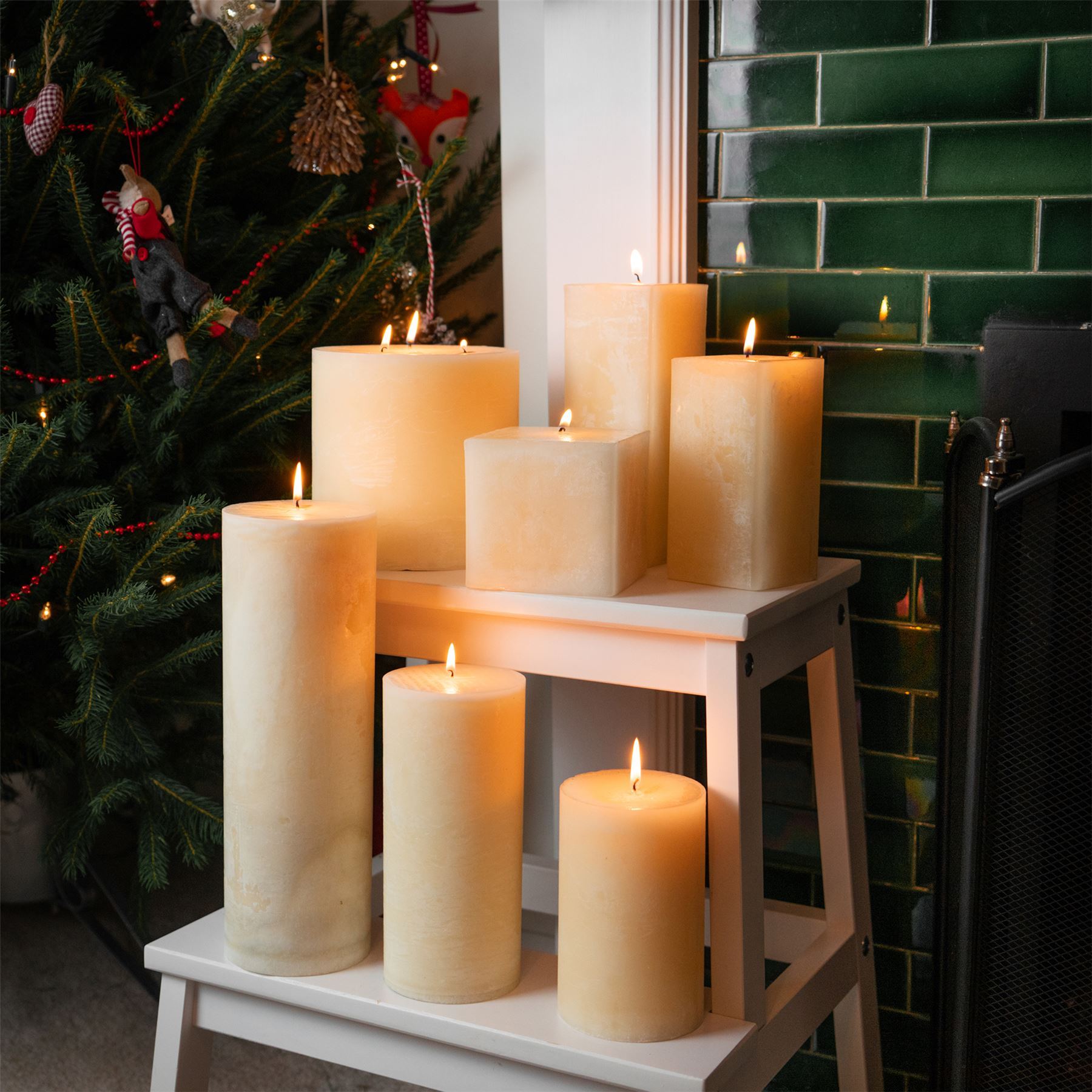 20cm Vanilla Square Pillar Candle