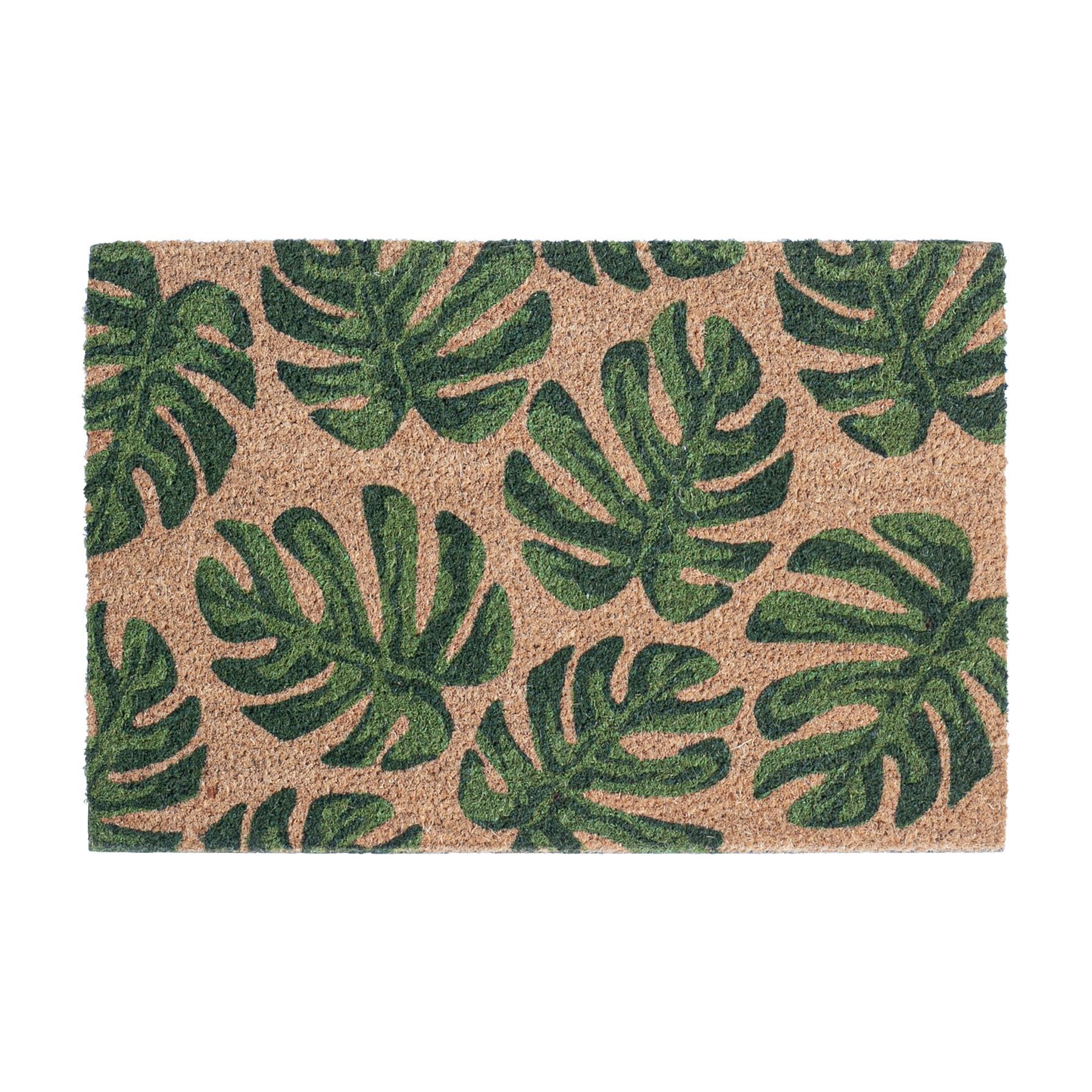 60cm x 40cm Green Banana Leaf Coir Door Mat