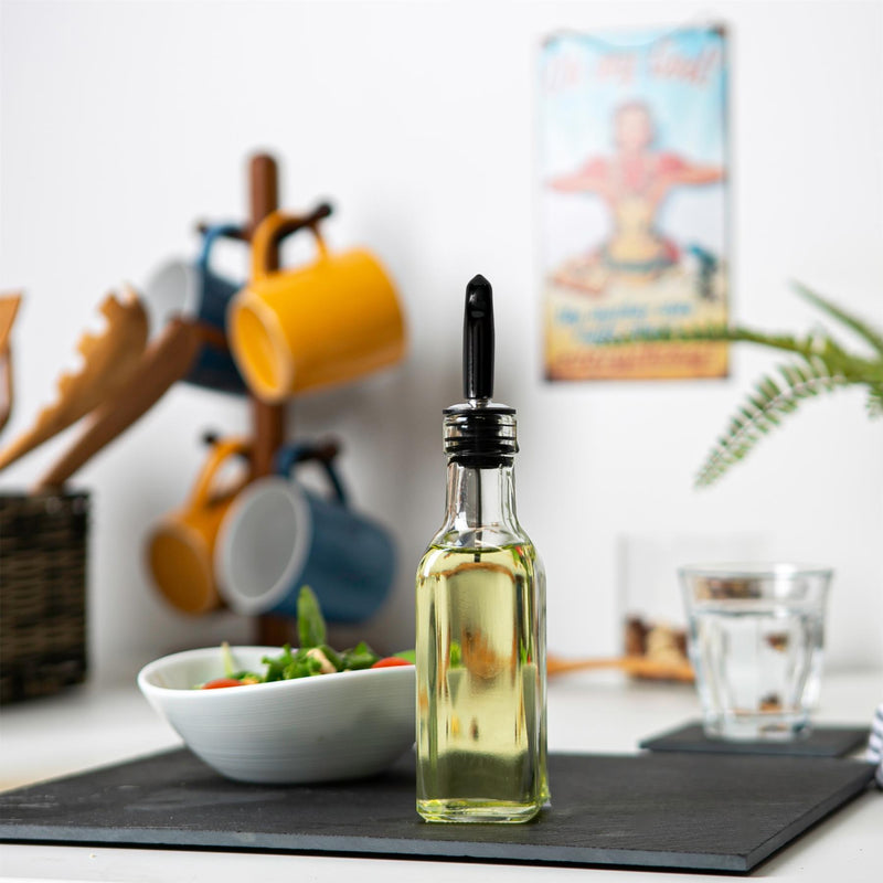 Olive Oil Bottle Pourer Dust Caps - Black - Pack of 10 - By Argon Tableware
