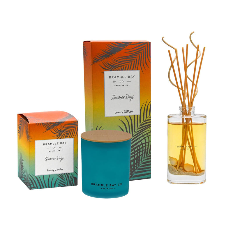Summer Days Oceania Scented Candle & Diffuser Set - By Bramble Bay