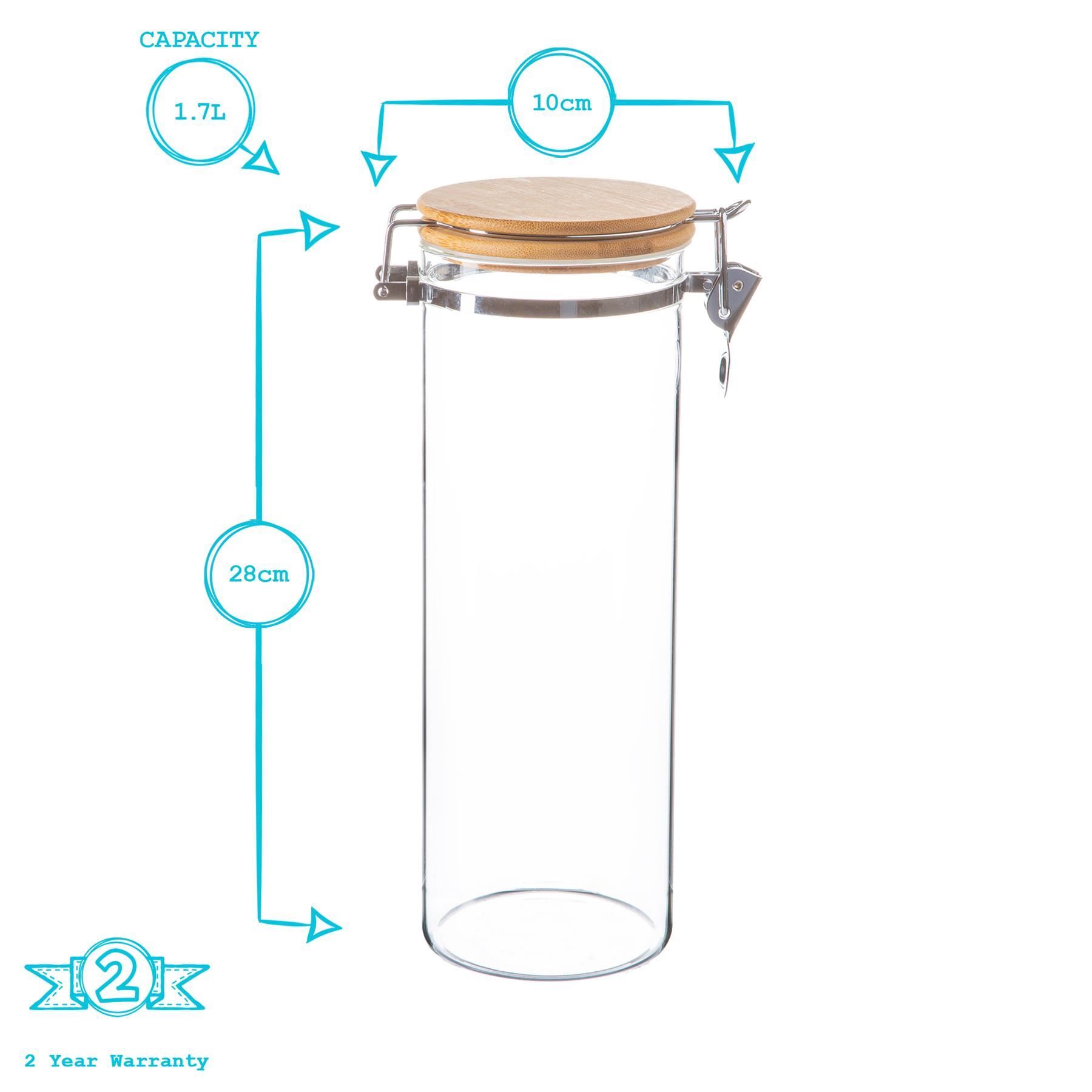 1.75L Glass Storage Jar with Wooden Clip Lid