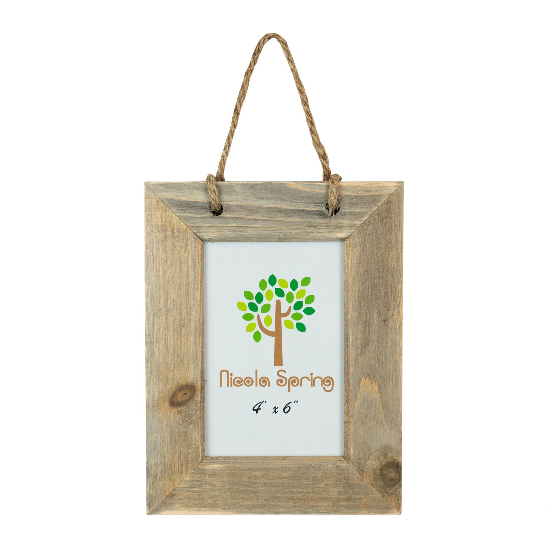 4" x 6" Natural Wooden Hanging Photo Frame