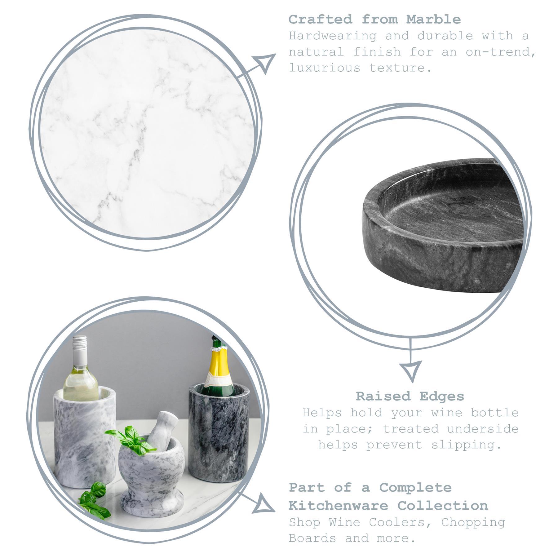 2pc Marble Wine Cooler & Coaster Set