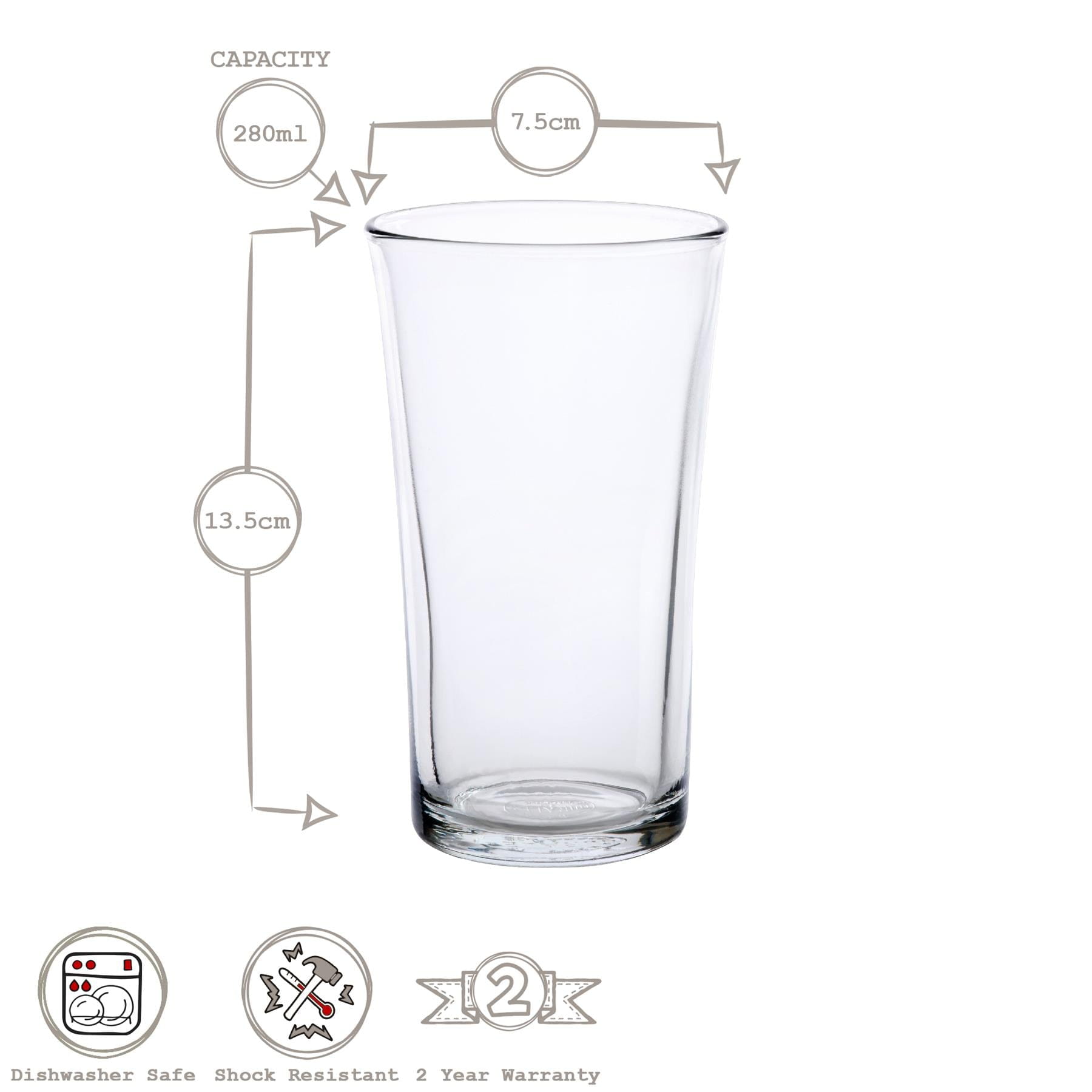 280ml Lys Highball Glasses - Pack of Six