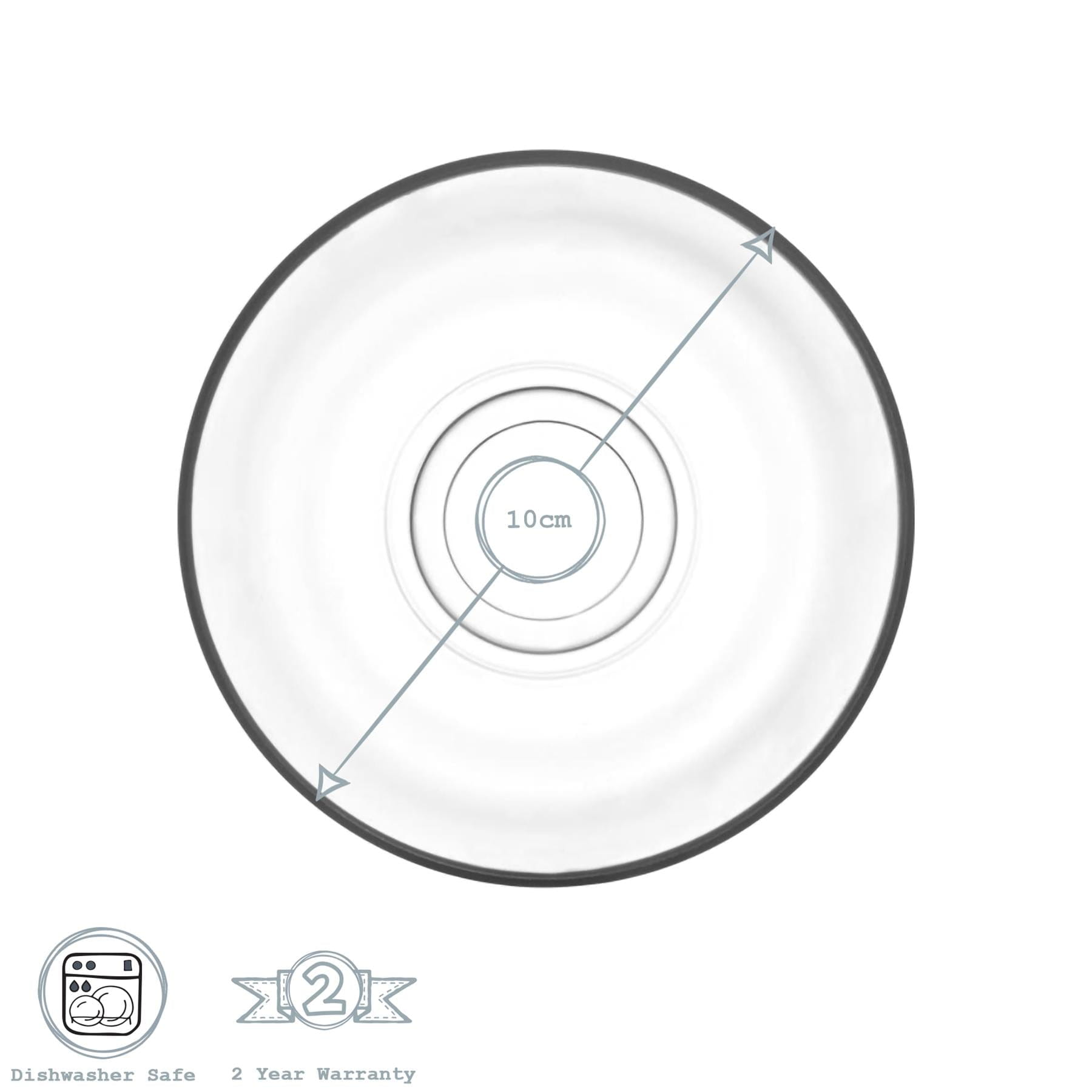 10cm Klasik Embossed Glass Turkish Tea Cup Saucers - Pack of Six