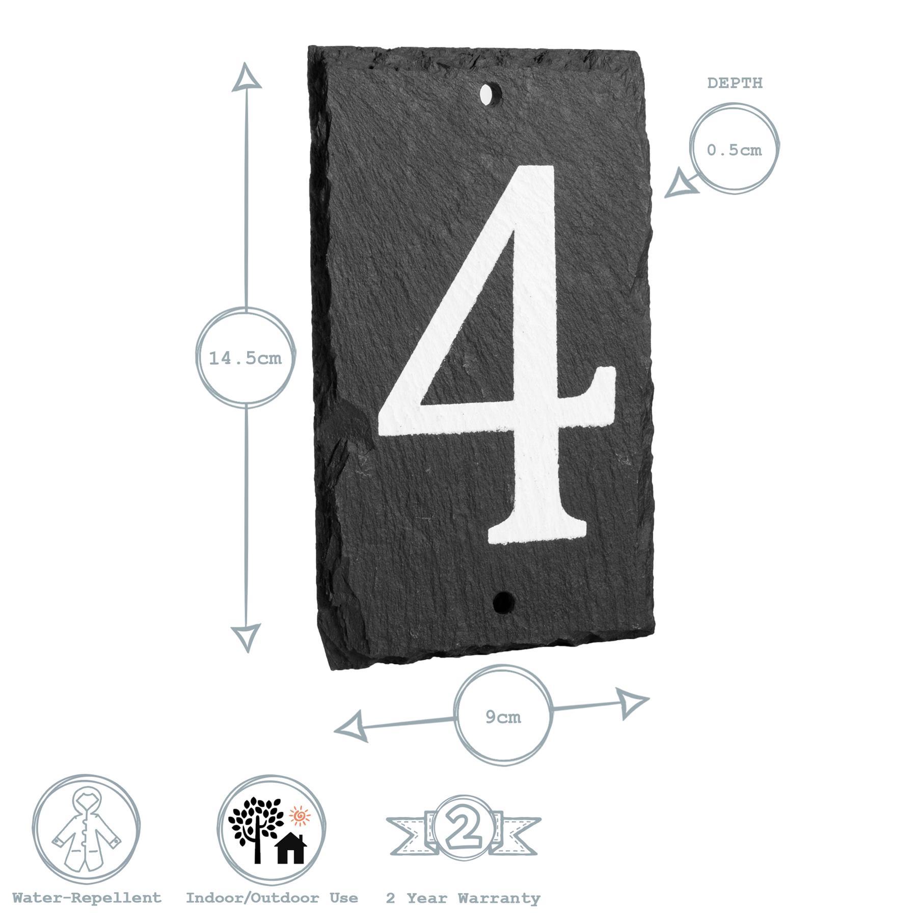 Number 4 Slate House Sign