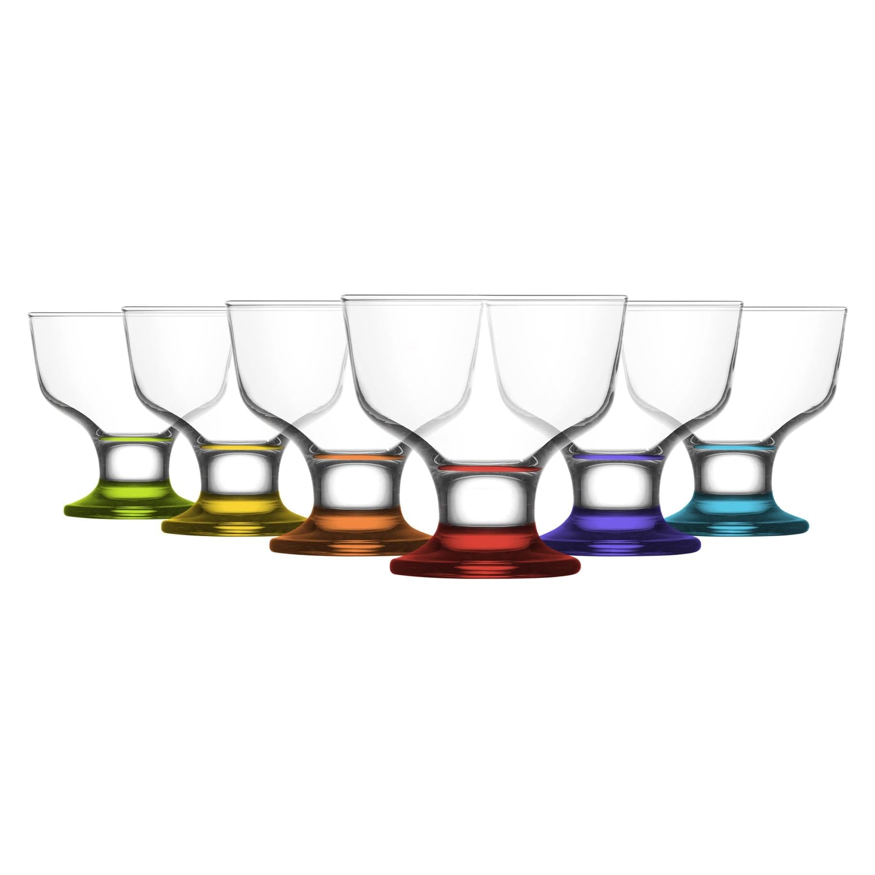 285ml Destina Multicolour Glass Ice Cream Bowls - Pack of Six - By LAV