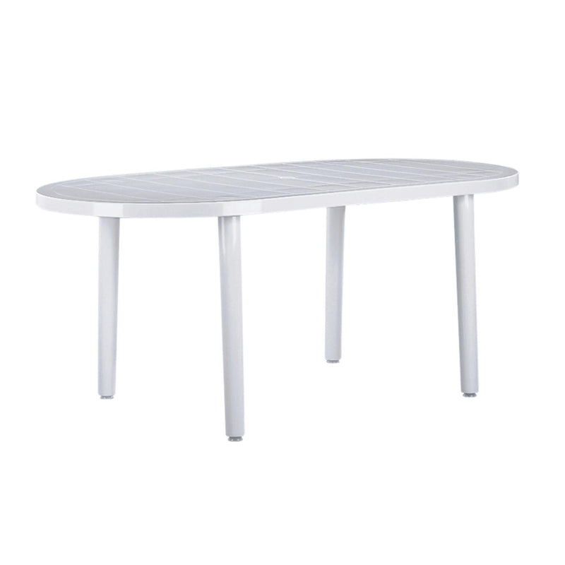 Six-Seater Oval Brava Plastic Garden Dining Table 180cm x 90cm - By Resol