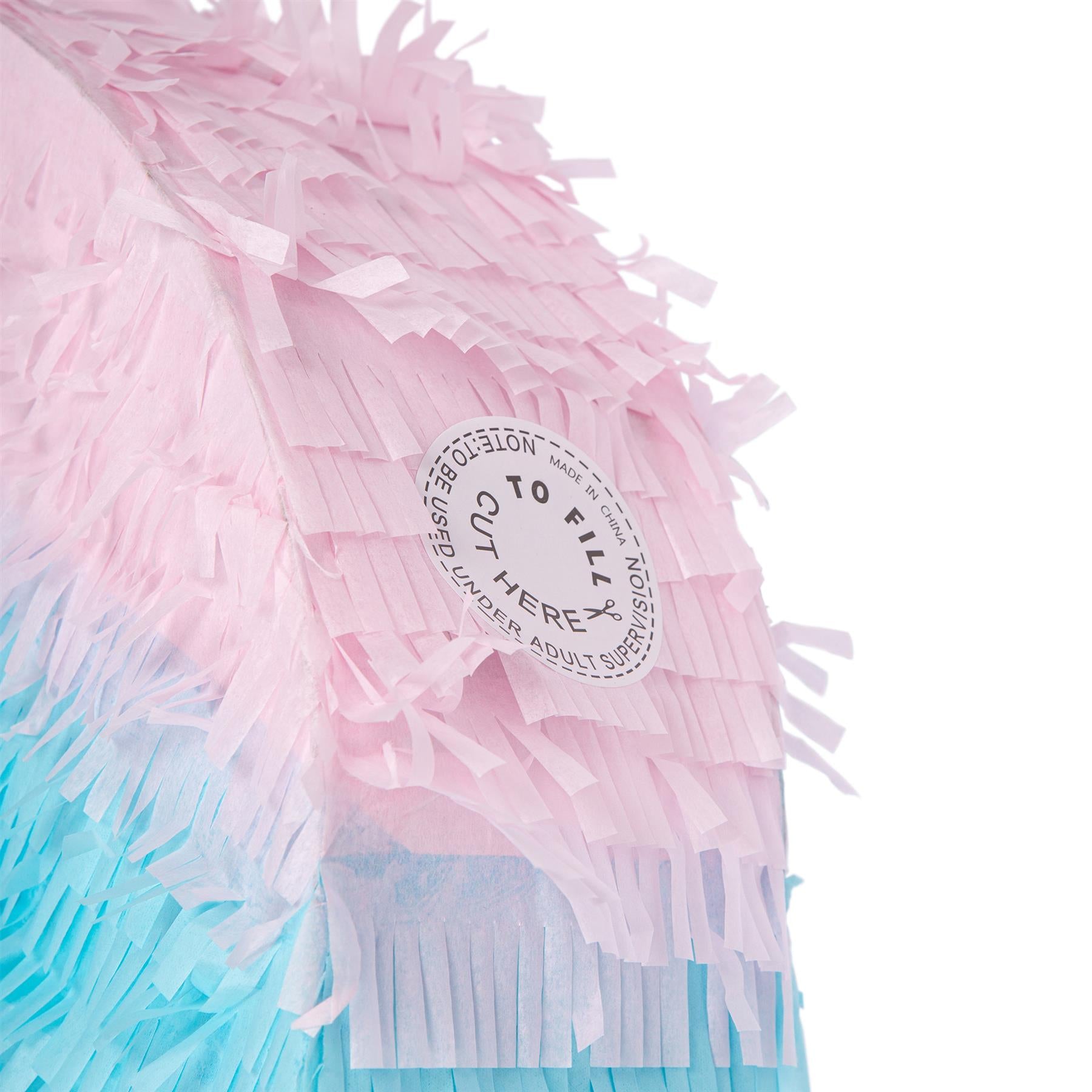 2pc Gender Reveal Pull String Large Pinata Set with Blindfold