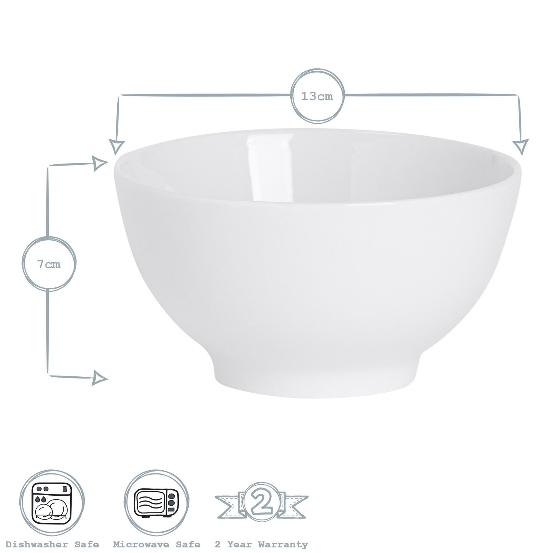 13cm White Rice Bowls - Pack of Six