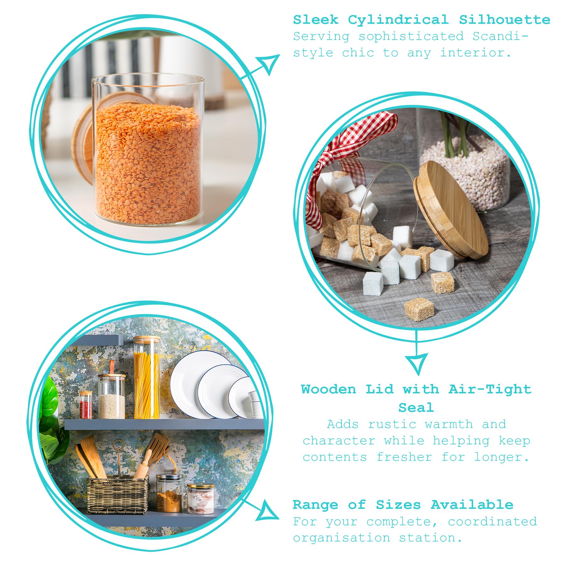 2L Scandi Storage Jar with Wooden Lid