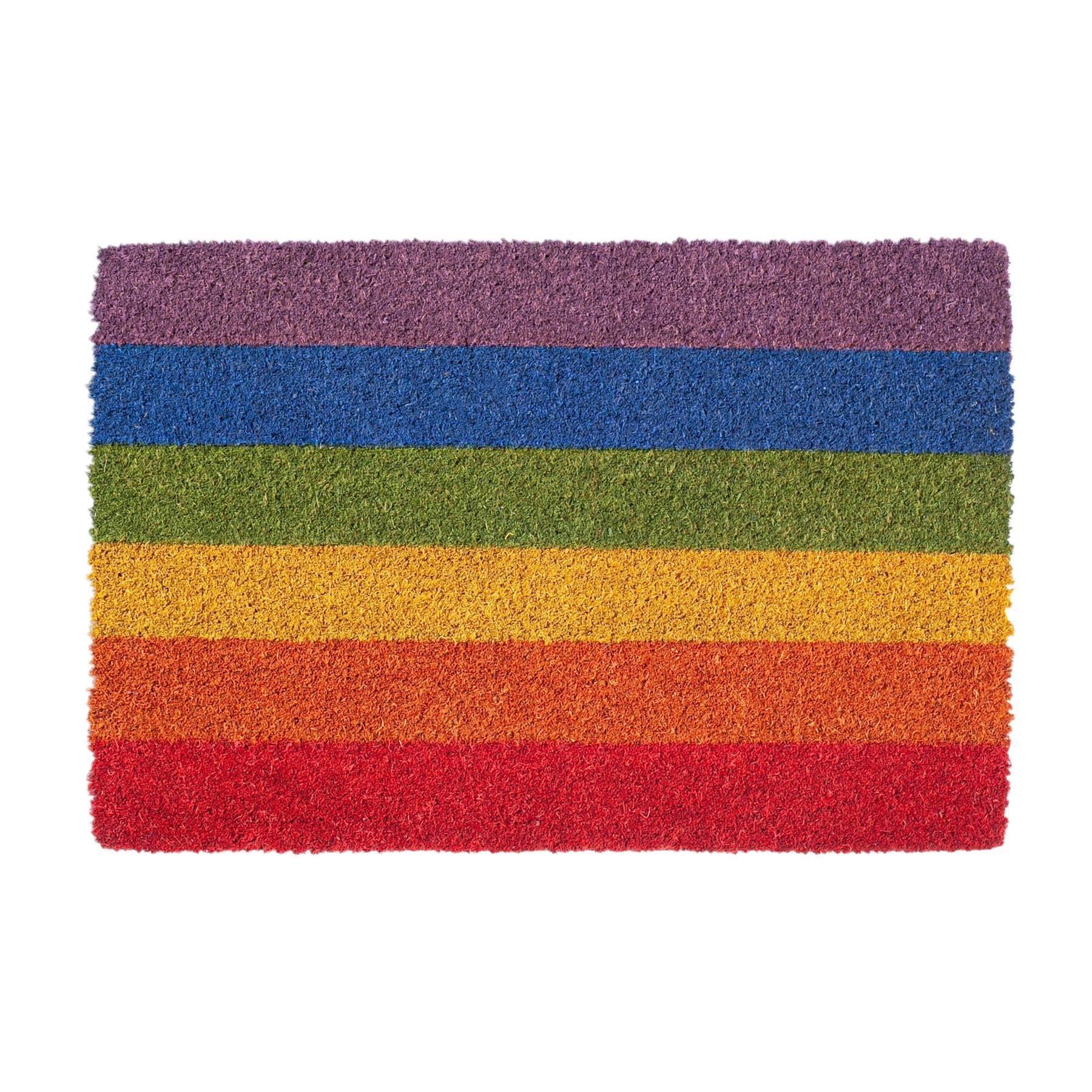 60cm x 40cm Multicoloured Rainbow Coir Door Mat