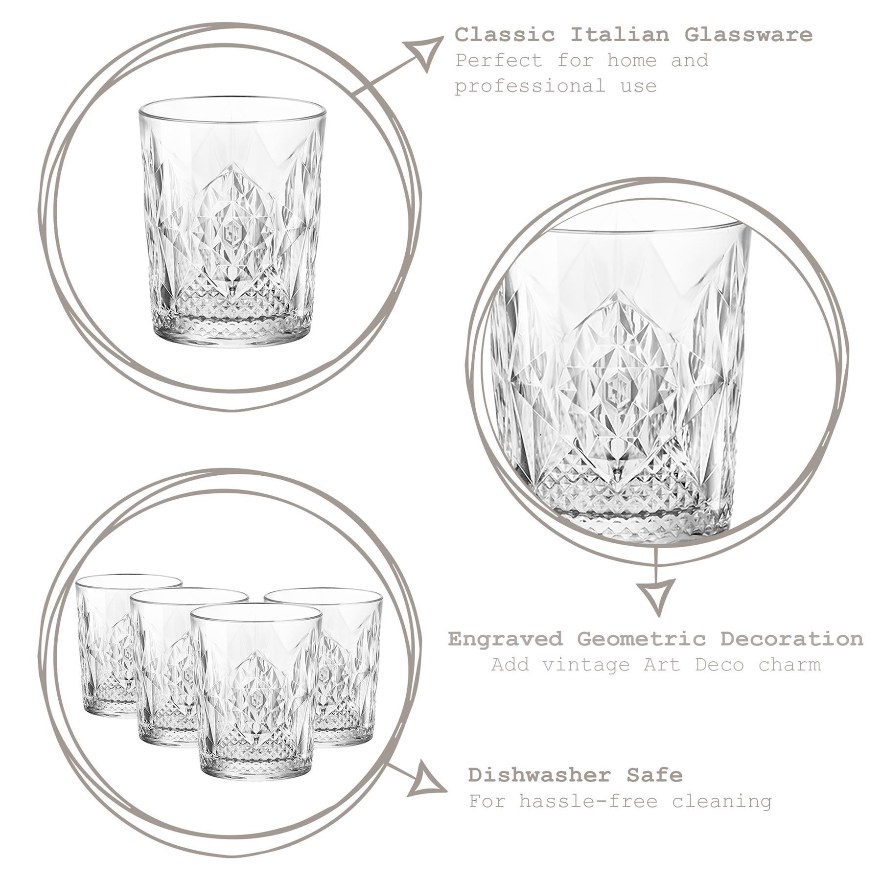 390ml Bartender Stone Whisky Glasses - Pack of Four