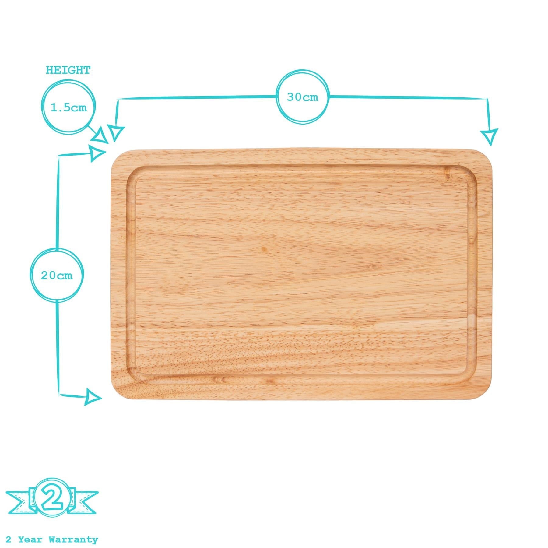 30cm x 20cm Rectangular Wooden Chopping Board