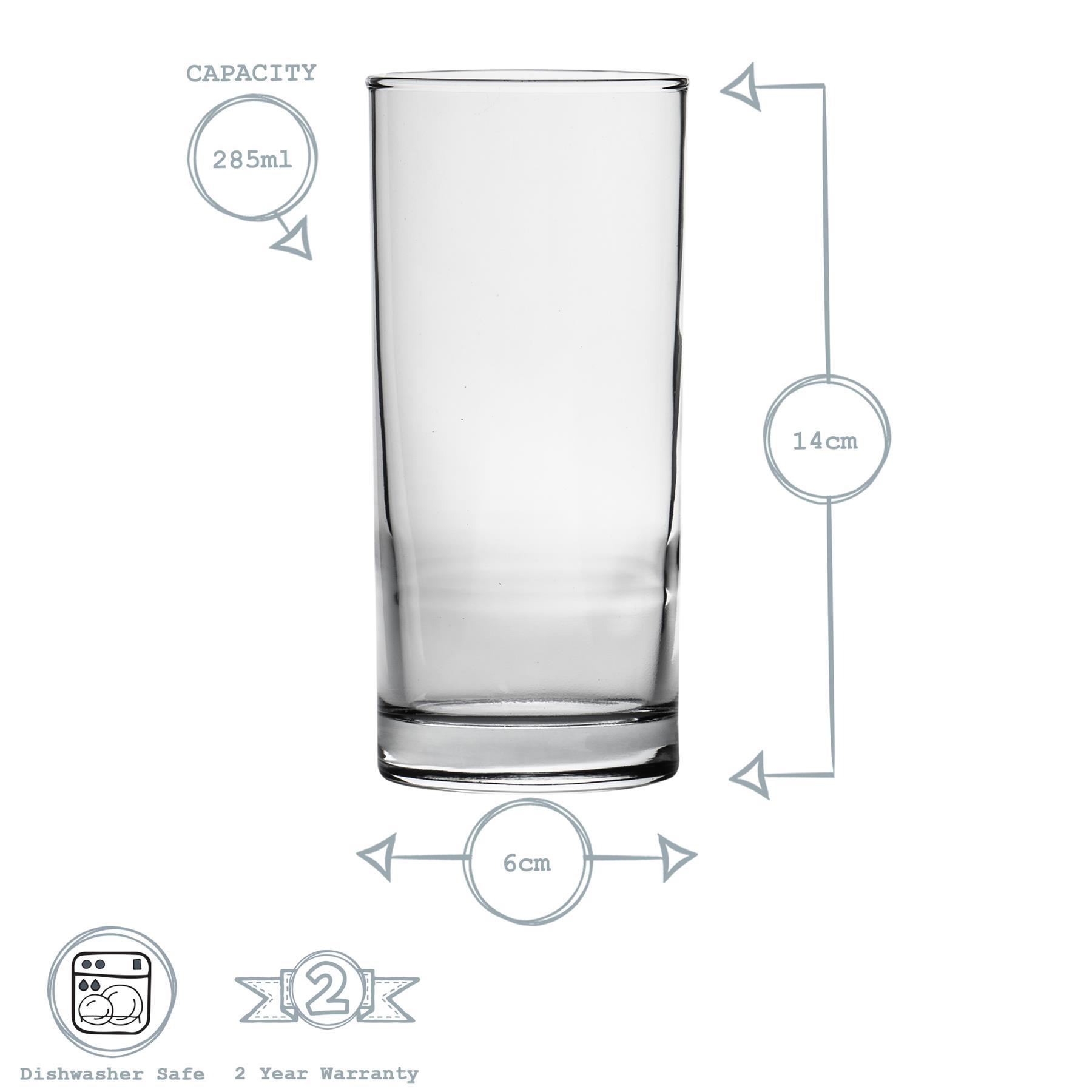 285ml Clear Classic Highball Glasses - Pack of Six