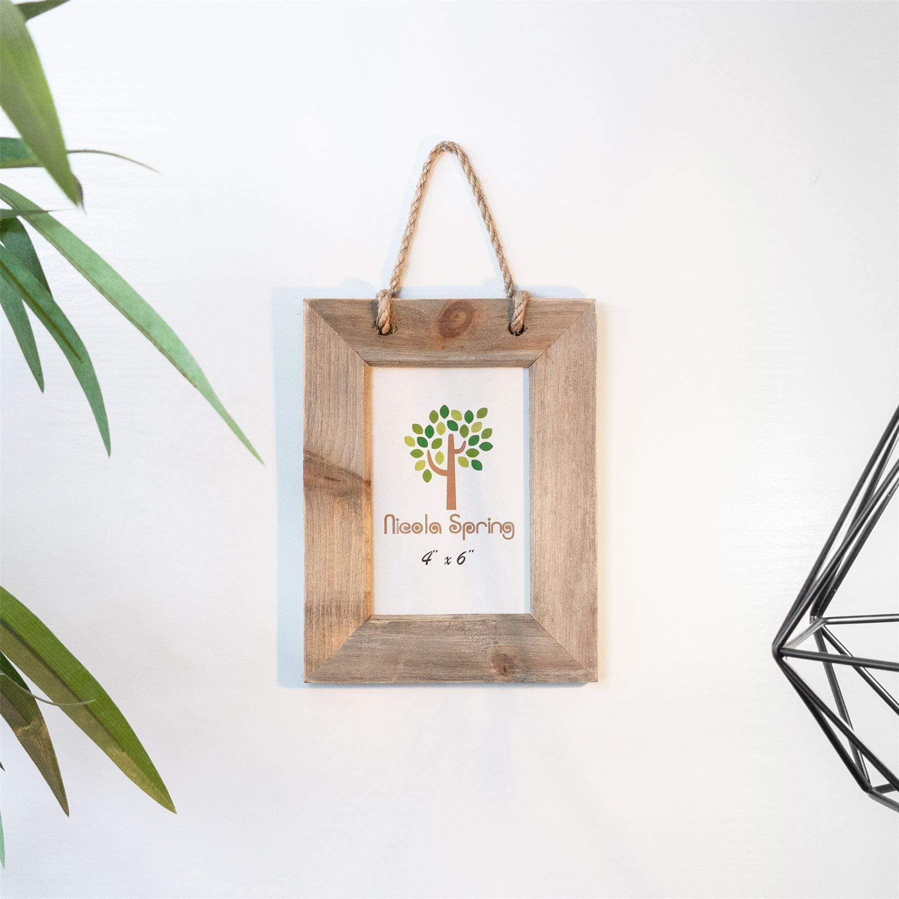 4" x 6" Natural Wooden Hanging Photo Frame