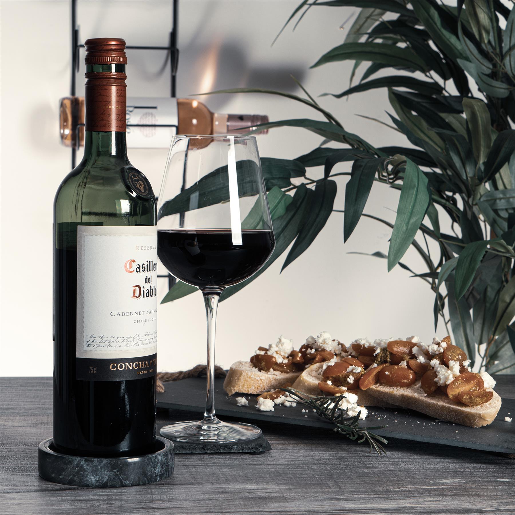 2pc Marble Wine Cooler & Coaster Set