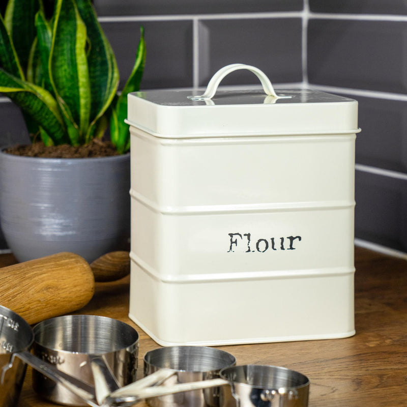 Vintage Flour Tin - Cream - By Harbour Housewares