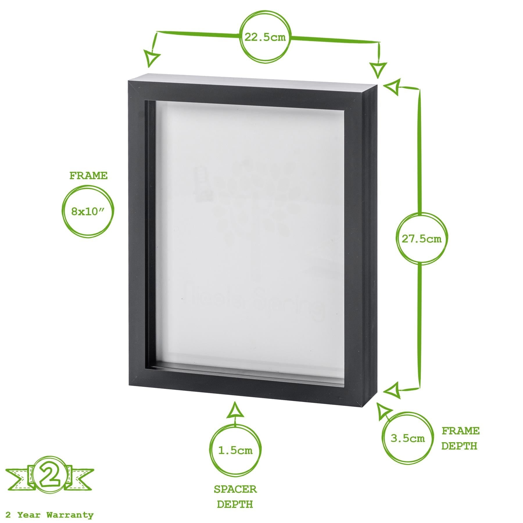 8" x 10" 3D Box Photo Frame - White