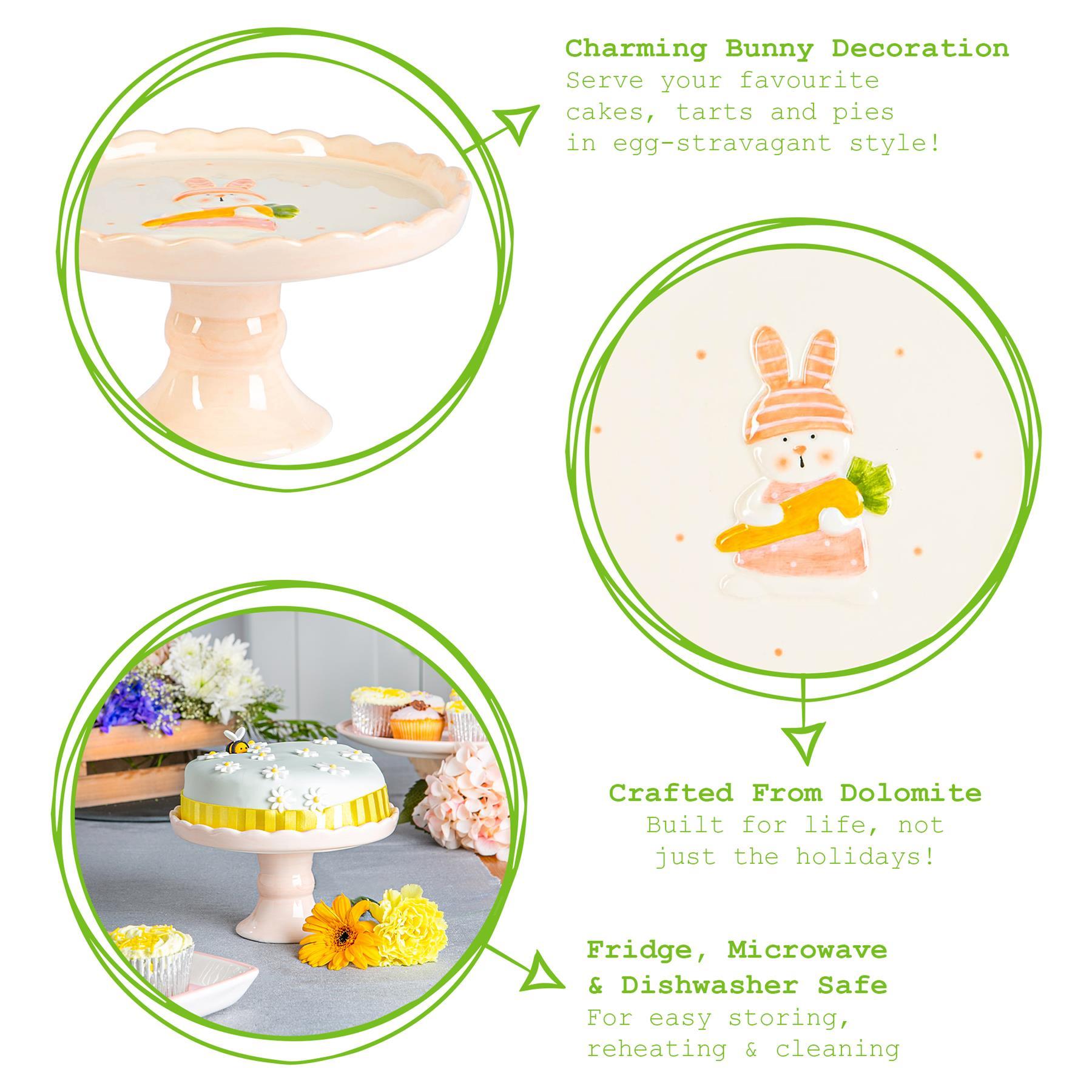 18cm Easter Bunny Dolomite Cake Stand