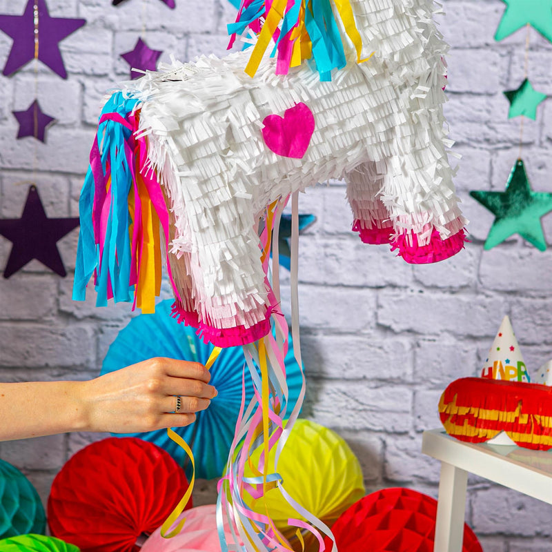 2pc Unicorn Pull String Piñata & Blindfold Set - By Fax Potato