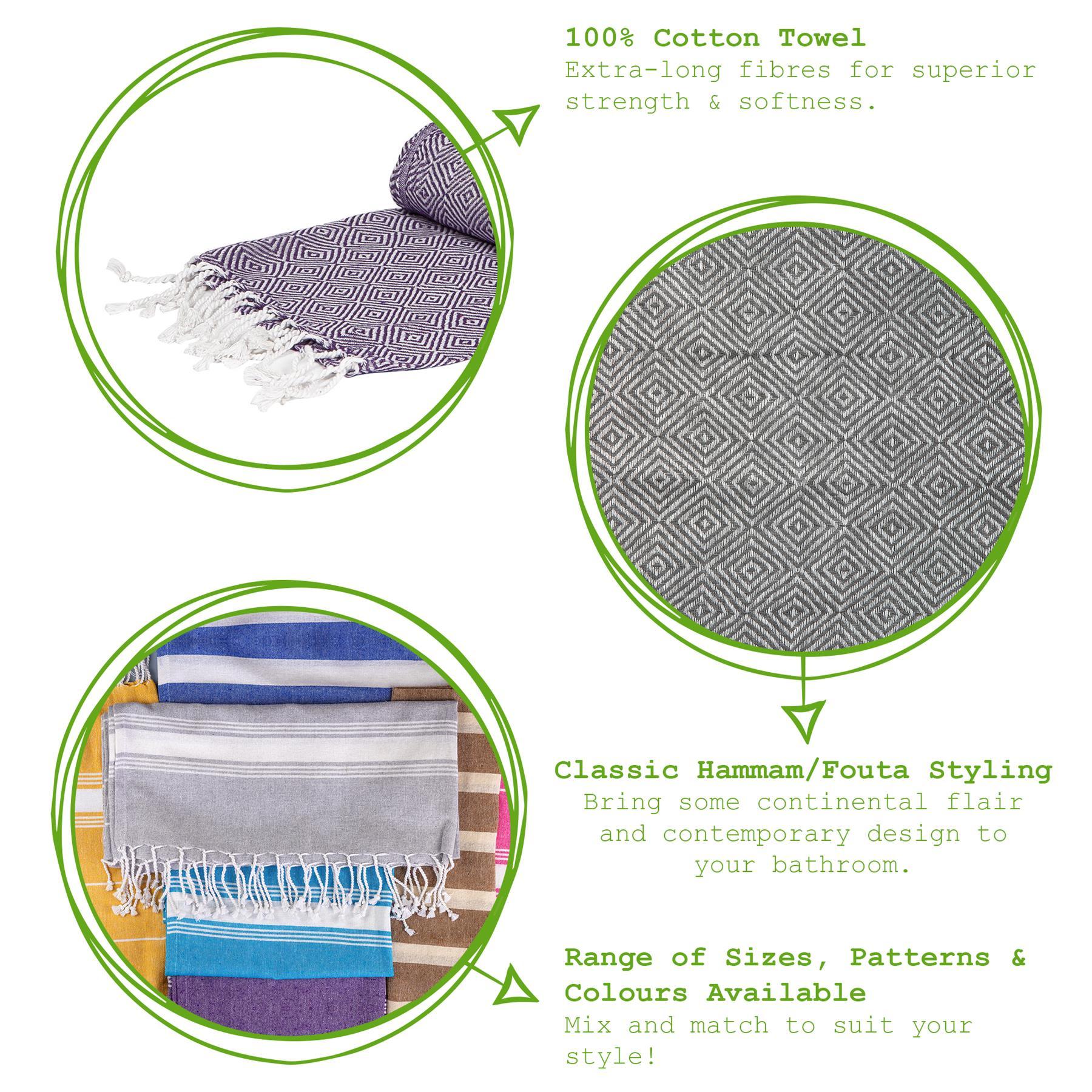 170cm x 90cm Turkish Cotton Diamond Bath Towel