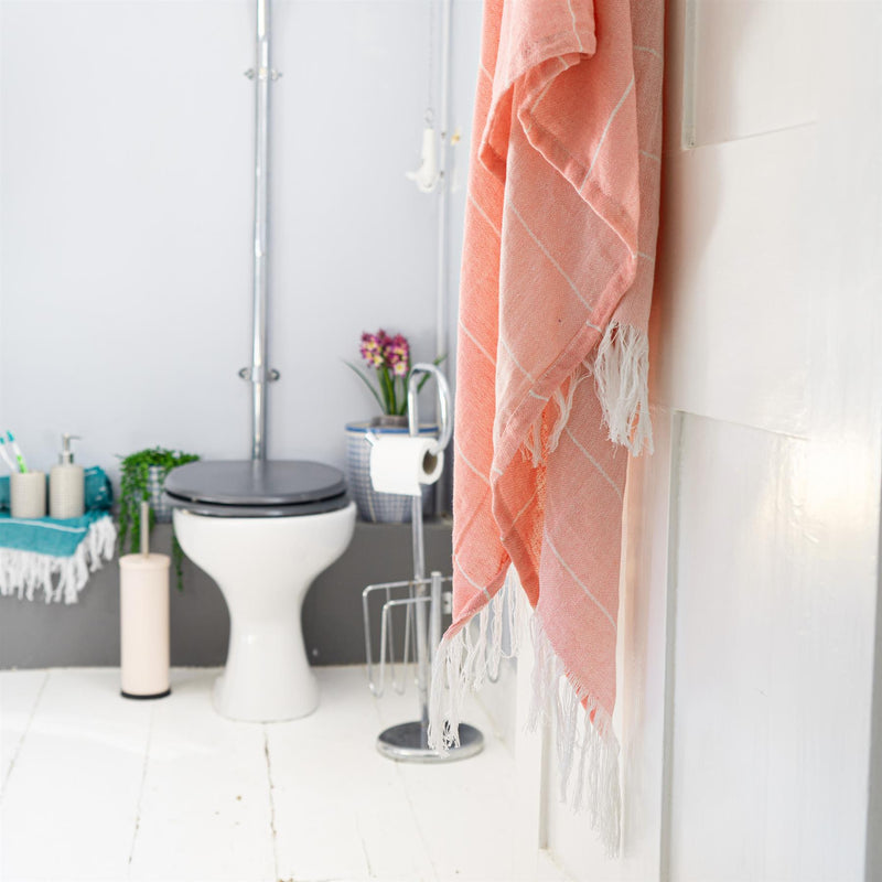 170cm x 90cm Turkish Cotton Pinstripe Bath Towel - By Nicola Spring