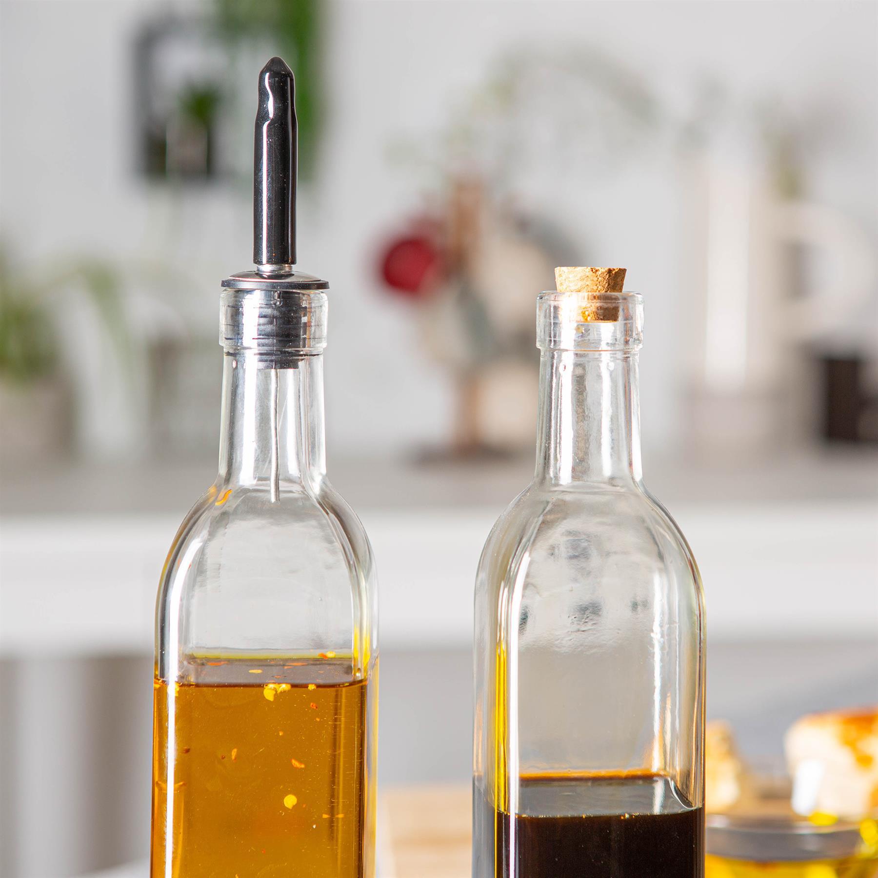 500ml Glass Olive Oil Pourer Bottle with Cork Lid