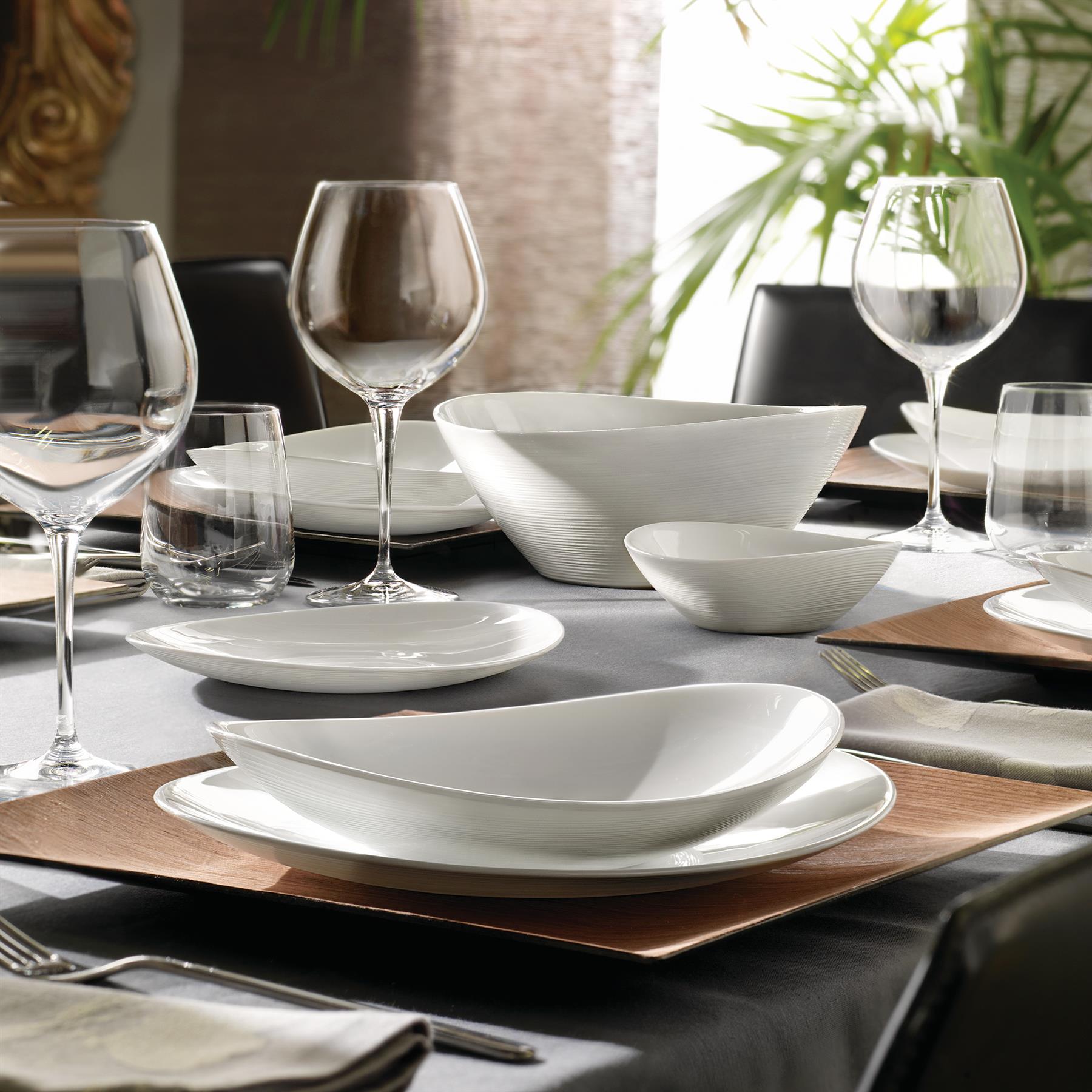 White 23cm Prometeo Oval Glass Soup Plates - Pack of 6