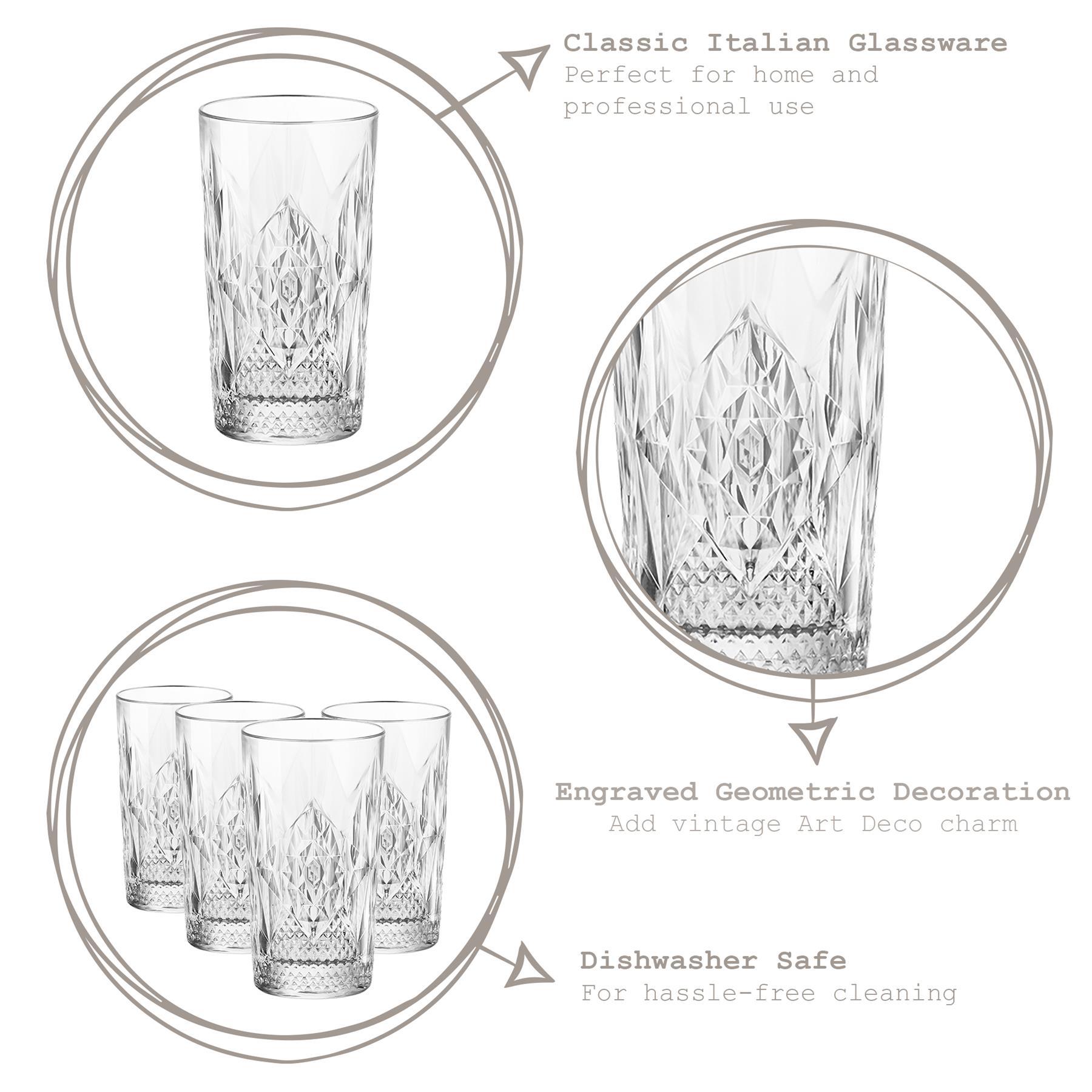 490ml Bartender Stone Highball Glasses - Pack of Four