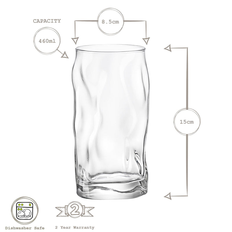460ml Sorgente Tumbler Glasses - Pack of Four - By Bormioli Rocco