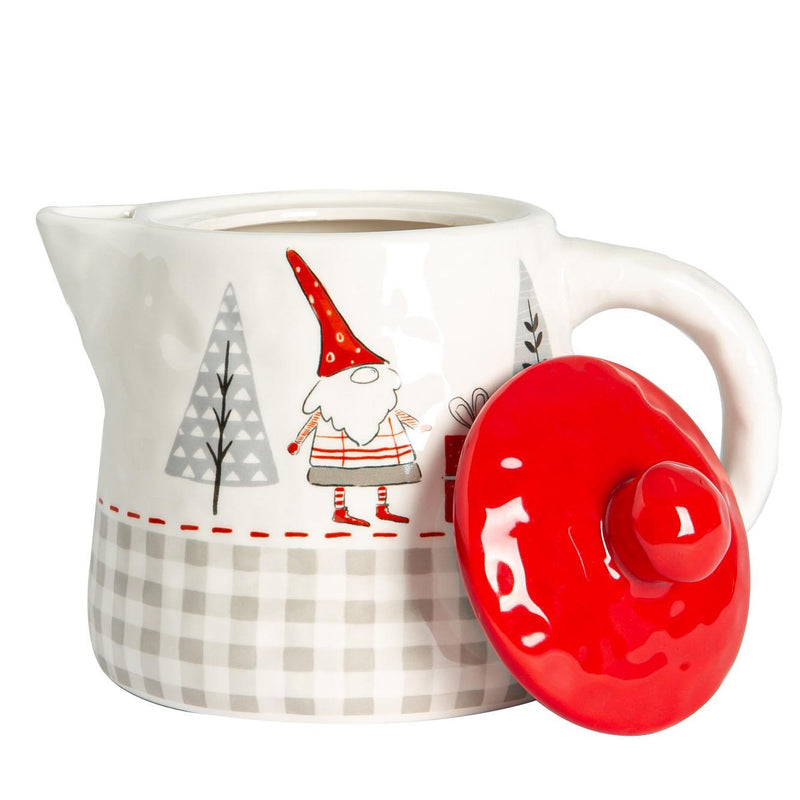 800ml Patchwork Christmas Porcelain Teapot - By Nicola Spring