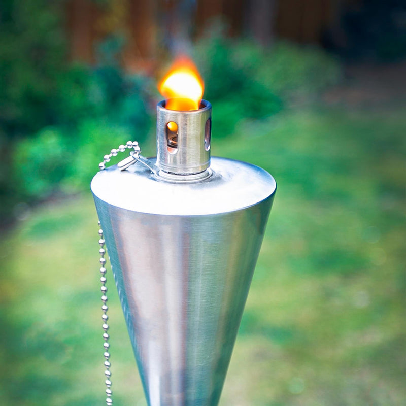1.46m Metal Cone Garden Fire Torches - Pack of 2  - By Harbour Housewares