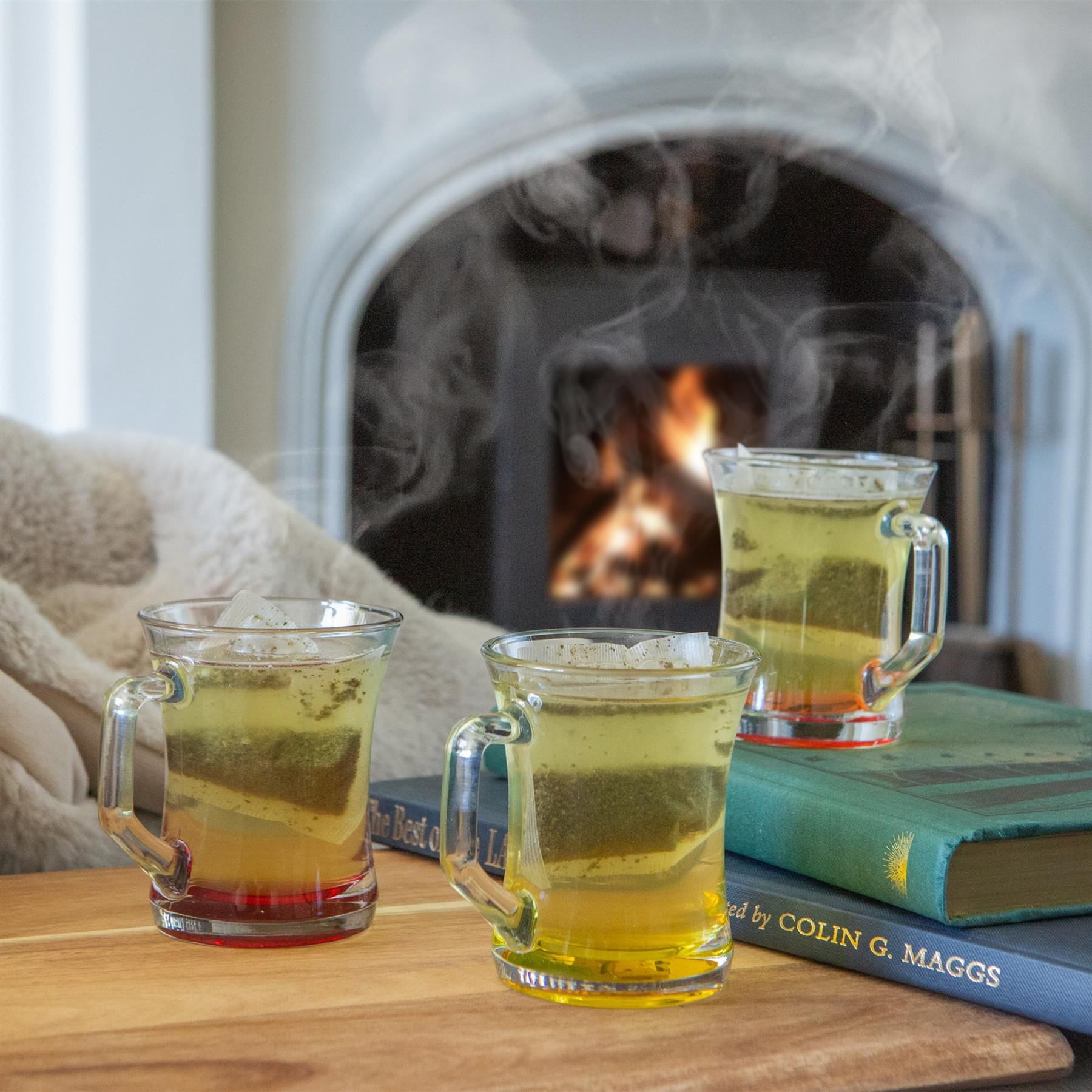 225ml Zen+ Coloured Base Glass Coffee Mugs - Pack of Six