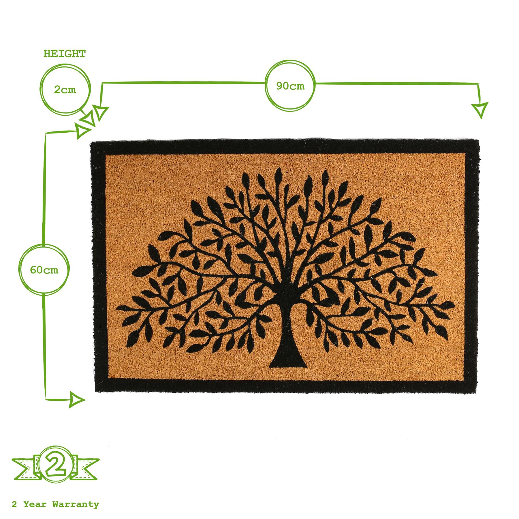 90cm x 60cm Tree of Life Coir Door Mat