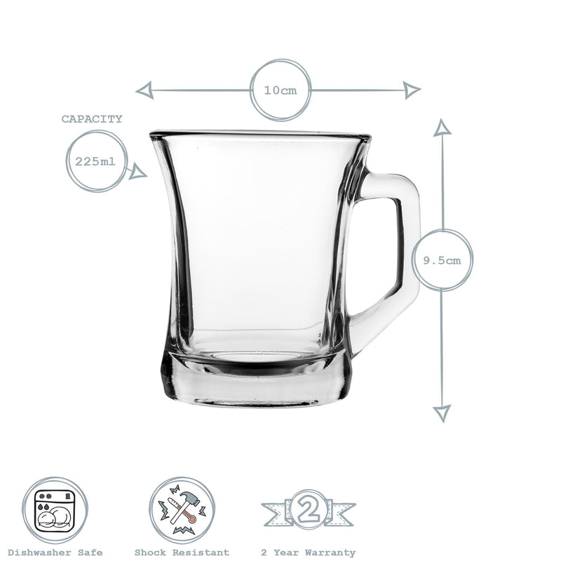 225ml Clear Zen+ Coffee Glasses - Pack of Six - By LAV