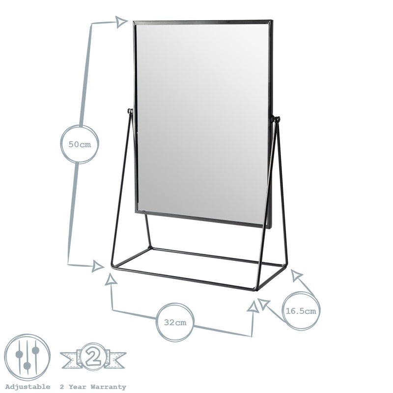 32cm x 50cm Square Dressing Table Mirror - By Harbour Housewares