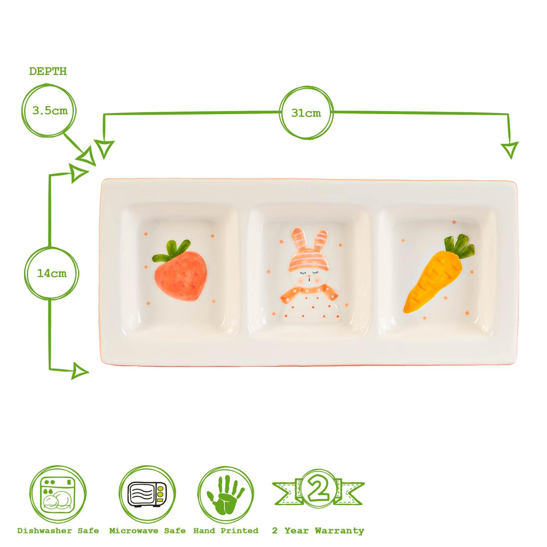 31cm White Easter Bunny Dolomite Snack Plate