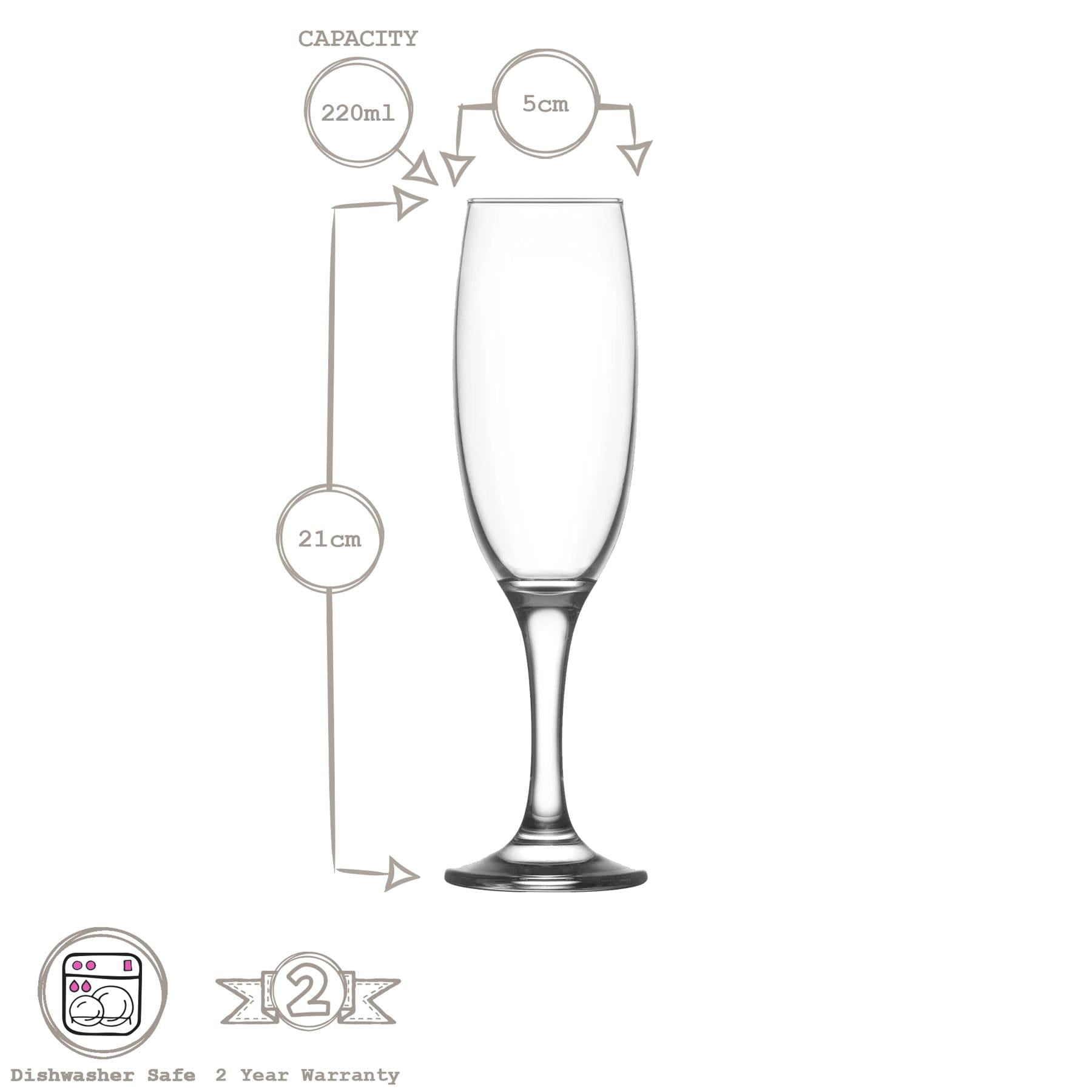 220ml Empire Champagne Flutes - Pack of Six