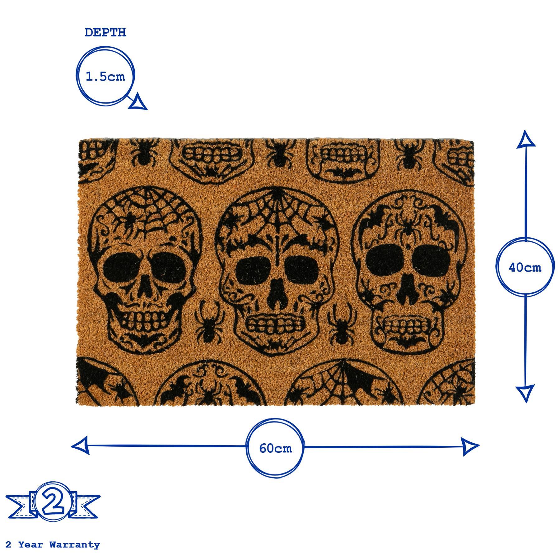 60cm x 40cm Day of the Dead Coir Door Mat