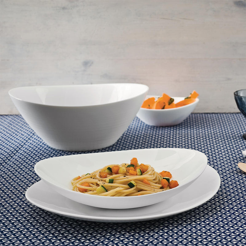 White 23cm Prometeo Oval Glass Soup Plates - Pack of 6 - By Bormioli Rocco