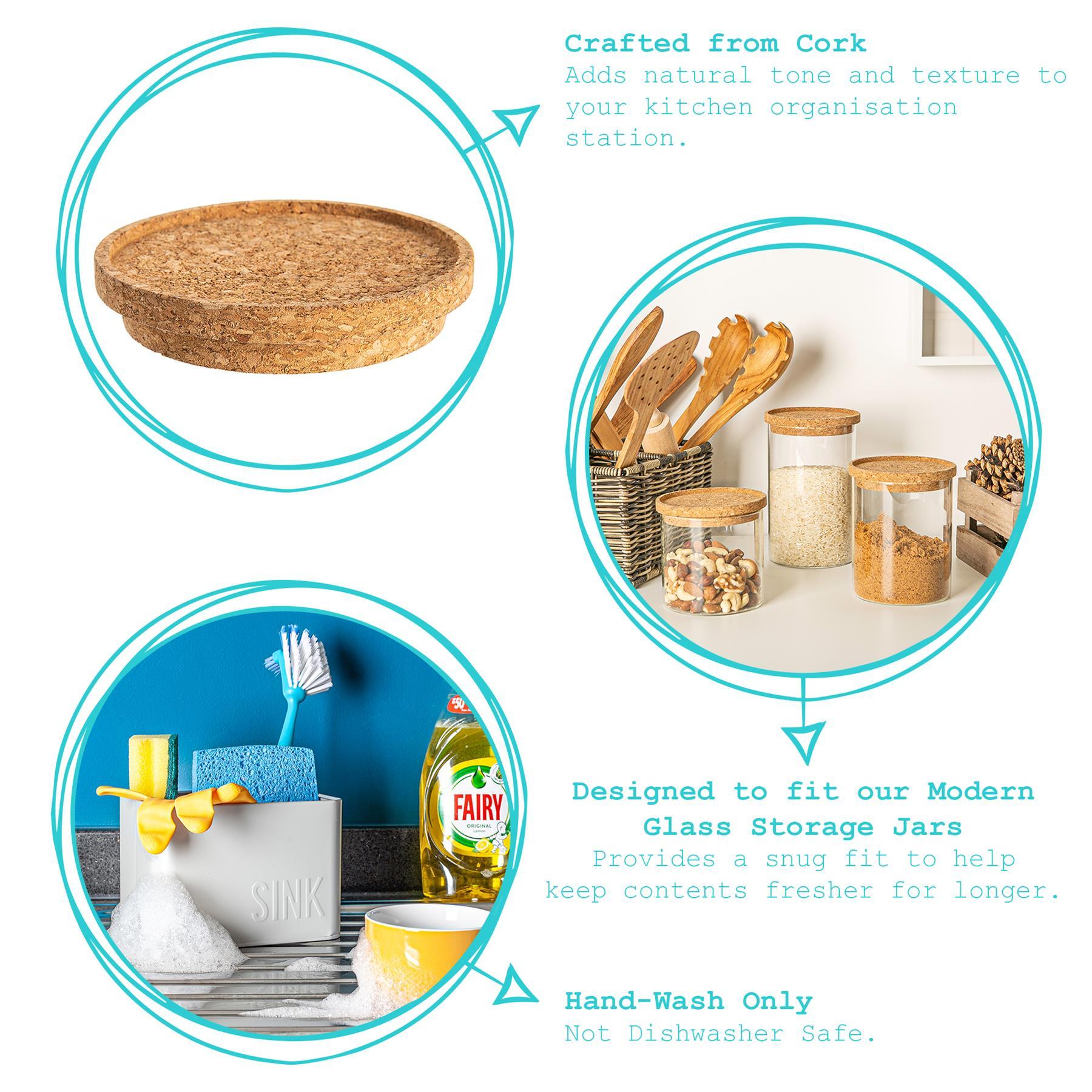 10cm Cork Scandi Storage Jar Lid