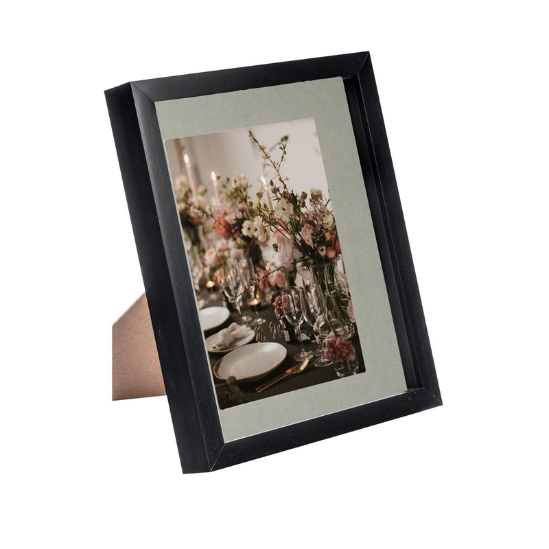8" x 10" Black 3D Box Photo Frame - with 5" x 7" Mount - By Nicola Spring