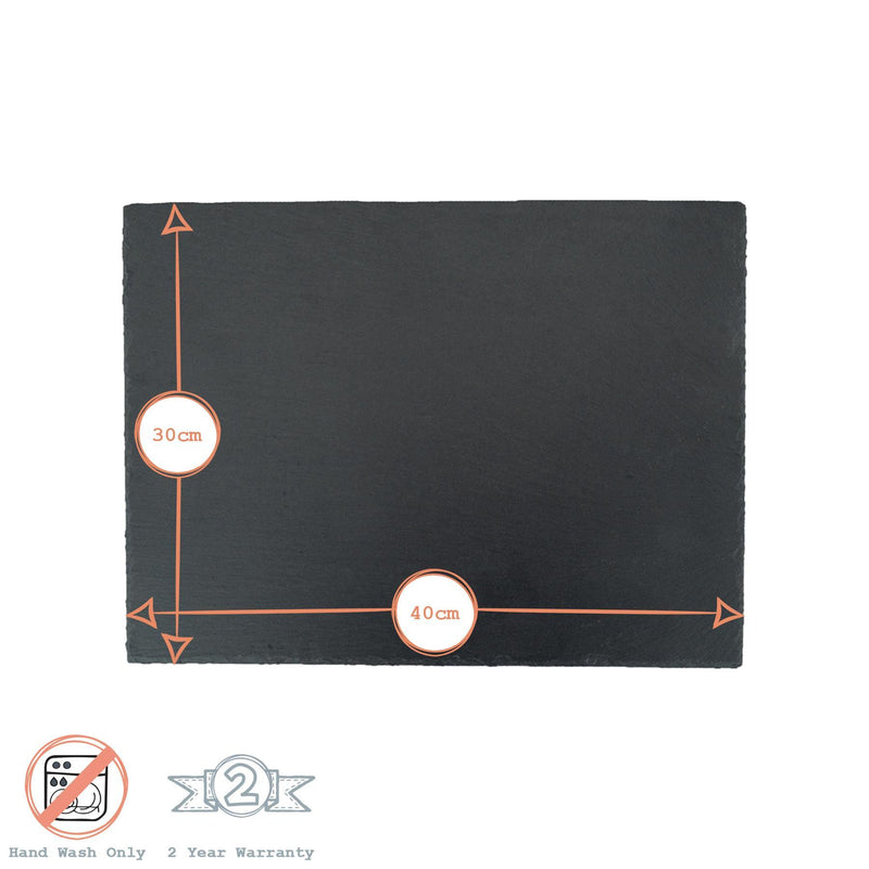 40cm x 30cm Rectangle Slate Serving Platter - By Argon Tableware