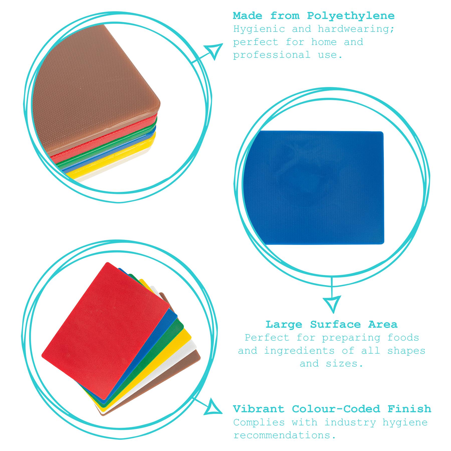 6pc Multi Colour-Coded Plastic Chopping Board Set