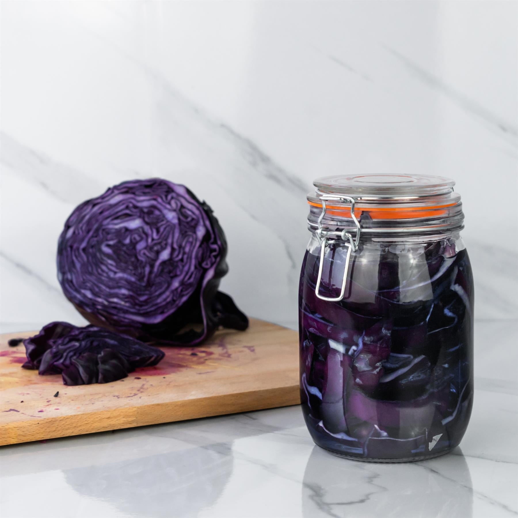 1L Air tight Classic Glass Storage Jar + Four Free Coloured Seals