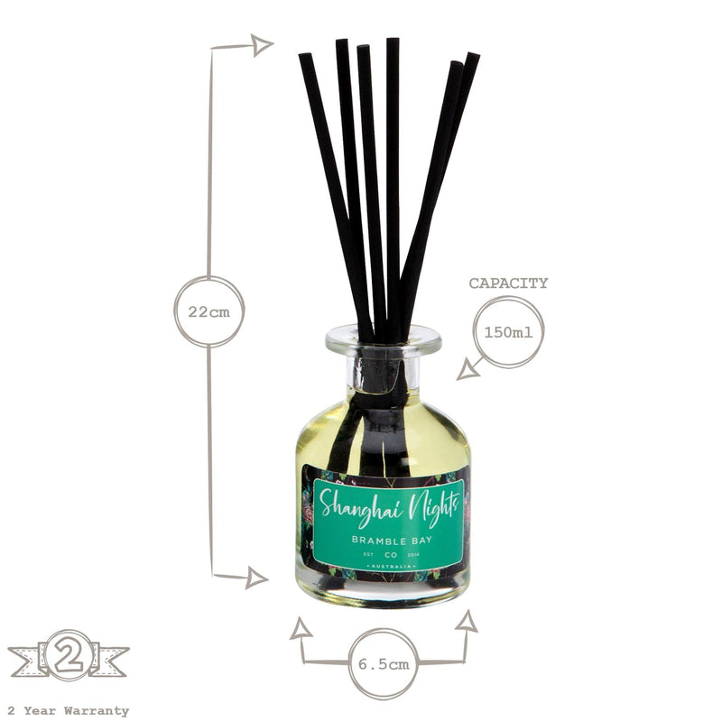 150ml Shanghai Nights Botanical Scented Reed Diffuser - By Bramble Bay